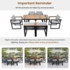 CAVINAS Patio Dining Set for 7 Acacia Wood Tabletop Backyard Furniture with Removable Cushions Patio Table Set with 6 Chairs for Patio - 4 of 4
