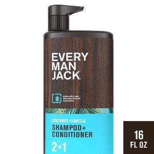 Every Man Jack Men's 2-in-1 Shampoo and Conditioner - Coconut + Vanilla - 16 fl oz - 1 of 3