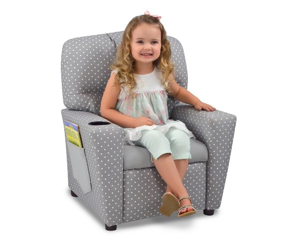 Kid's Recliner with Cupholder and Storage Pocket Gray - Kangaroo Trading
