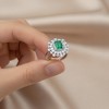 Guili Sterling Silver Rhodium-Plated Cubic Zirconia Ring, Elegant and Sophisticated, Perfect for Any Occasion, Green or Pink, Sizes 6, 7, 8, 10. - 3 of 3