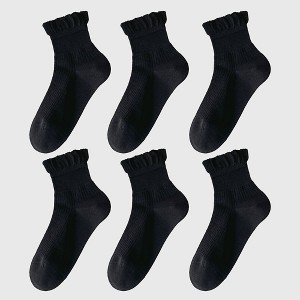 Alilang Adorable Women's Ruffle - Cuff Ankle Socks 6Pk - 1 of 4