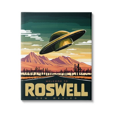Stupell Industries Welcome Roswell New Mexico UFO Canvas Wall Art