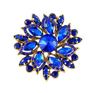 Anna-Kaci Crystal Rhinestone Bridal Flower Wreath Brooch Pin Necklace for Weddings Christmas - 1 of 4