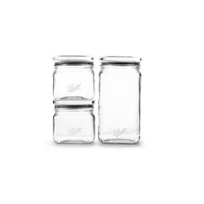 Ball 3pk Stack & Store Jars - Two 4 Cup and One 9.9 Cup