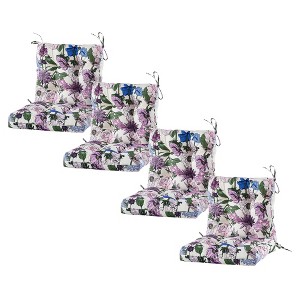 ARTPLAN Seat/Back Outdoor Chair Cushion,Set of 4 Patio Chair Cushion with Tie,Tufted Replacement for Patio Furniture,40x20x4 Inches,4 Count - 1 of 4