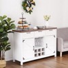 48 Inch Farmhouse Buffet Cabinet, Sideboard with 3 Drawers, 2 Barn Doors, Wine and Glass Rack, Storage Shelves, Ideal for Dining Room, Kitchen - 4 of 4