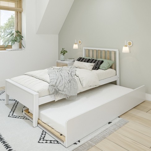 Max & Lily Scandinavian Twin-size Bed With Twin-size Trundle, White ...