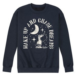 Men's - Peanuts - Wake Up And Chase Dreams Graphic Fleece Sweatshirt - 1 of 4