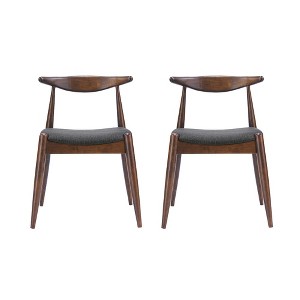 Ridstar 2 Piece Dining Chairs, Armless Chair with Ergonomic Backrest & Comfort Cushions For Dining Room-Dark Gray - 1 of 4
