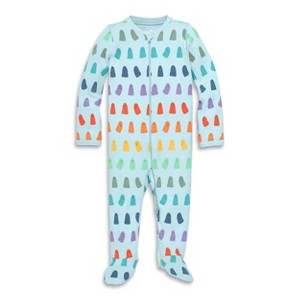 Primary Baby Organic Zip Footie in Rainbow Ghosts - 1 of 4