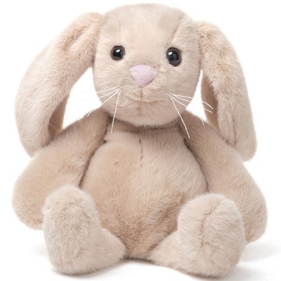 Bearington Snuggle Bunny The Stuffed Bunny Plush, 13.5 Inches Tan Plush Bunny with Soft Fur