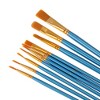 Unique Bargains Paint Brush Setfor Watercolor Nylon Bristles with Aluminum Ferrule and Wood Shaft 10 Pcs - 3 of 3