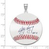 Black Bow Jewelry Sterling Silver Whitey Herzog Signature LG Enamel Baseball Pendant - 4 of 4