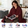 Catalonia Women Hooded Wearable Blanket Cape Cardigan Cloak Wrap Shawls Snuggy Fuzzy Fleece Cape with Hand Pockets, Woman Cozy Gift Plush Throw Wrap - 2 of 4