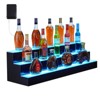 3 Tier 24 Inch LED Acrylic Wine Display Shelf,Wall Mounted Liquor Bottle Rack with Bluetooth App & Remote Control,16 Color RGB Lighting for Home Bars - 2 of 4