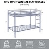 MAYEERTY Metal Bunk Bed Twin Over Twin, Low Profile Bunk Bed Frame with Built-in Ladder, Space-Saving for Kids Teens, No Box Spring Required, Gray - 4 of 4