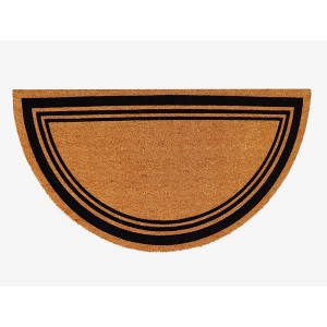 A1HC Coir and PVC Backing Half Round Black Border Flock Door Mat, 30"x60", Anti-Shed Heavy Duty Doormats - 1 of 4
