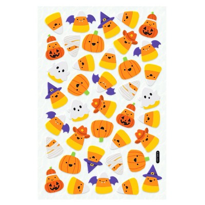 39ct 3D Puffy Halloween Stickers Candy Corn Character