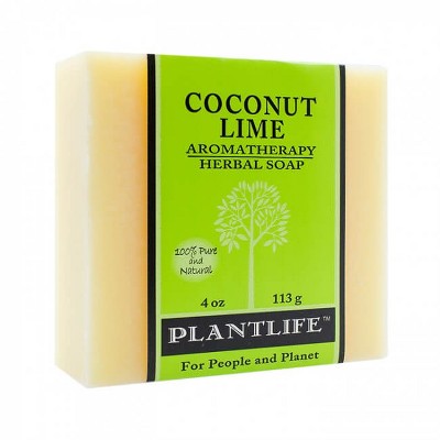 Plantlife Coconut Lime Bar Soap – Moisturizing, Soothing, Handcrafted, Plant-Based – Made in California, 4oz