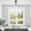LNC Lapps 3-Lights 13-in Matte Black and Seeded Glass Traditional Drum LED Flush Mount Lightsing - 4 of 4