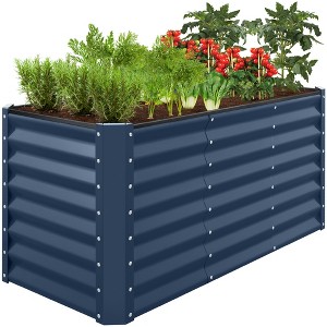 Best Choice Products 4x2x2ft Outdoor Metal Raised Garden Bed, Planter Box for Vegetables, Flowers - 1 of 4