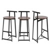 Resenkos Counter Bar Stools, Counter Stool,Bar Stool Set of 3 Counter Height Barstools with Back Armless Dining Chairs(Black & Walnut Brown) - 3 of 4
