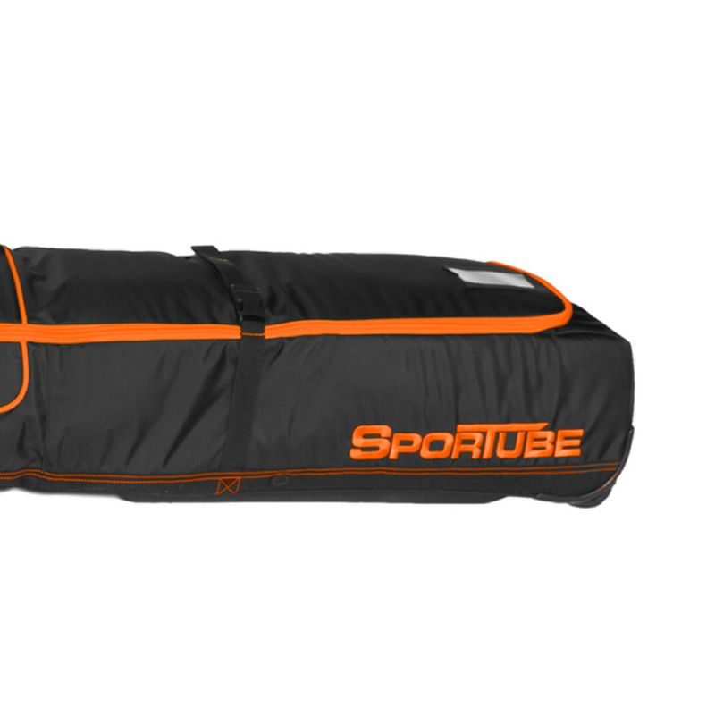 Sportube Wheeled Padded 6 Foot 3 Pair Ski Shield/2 Snowboard Airline Luggage Bag with Internal Gear Guards, Fits All Ski Types, Black/Orange, 4 of 7