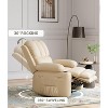 360° Swivel Recliner Chair with Side Pocket - Plush Lounge Chair for Living Room, Bedroom or Nursery in Elegant Beige - 4 of 4