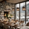LNC Echonalyri Modern Kitchen Island Pendant  Lights,Polished Gold and Matte Black with Smoked Gray Ribble Glass,1/3/5Light, 4.7/11.8/18.7/24.8/35.4in - 2 of 4