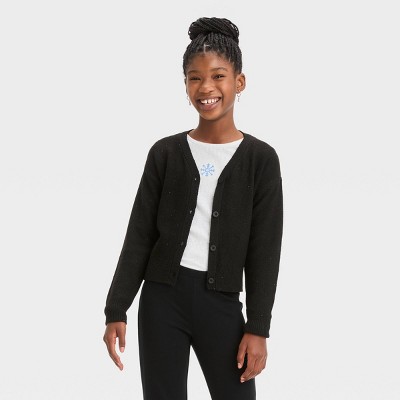 Girls black 2025 sparkly cardigan