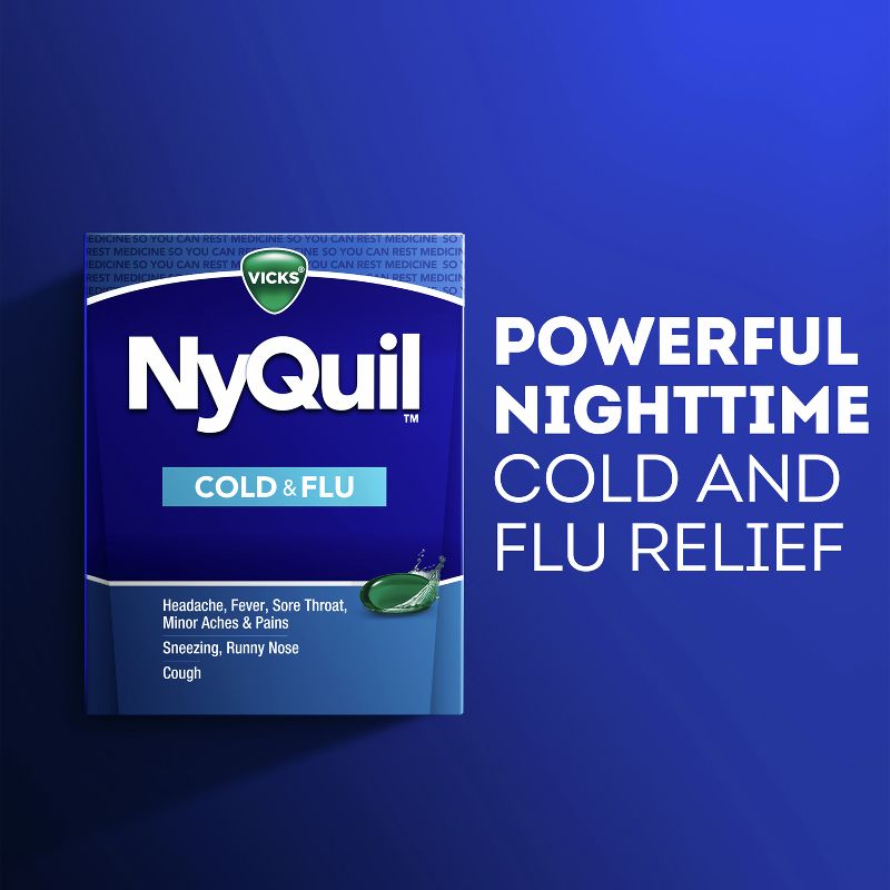 Vicks NyQuil Cold &#38; Flu Medicine LiquiCaps - 24ct, 5 of 10