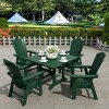 WestinTrends 5 Piece Outdoor Patio Dining Square Table and Curved Back Armchair Set - 2 of 2