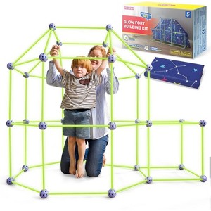 Joyfy Glow Fort Building Kit Indoor Outdoor for Kids, DIY Castles Tunnels with Rods and Balls, Educational Gift for Boys and Girls Aged 3-12 - 1 of 4