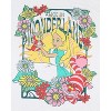 Disney Men's Alice In Wonderland Floral Sun Adult Short Sleeve T-Shirt - 2 of 3