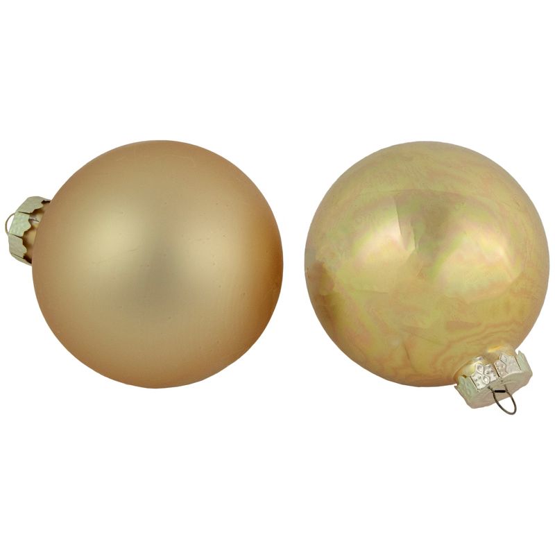 Northlight 96ct Red and Gold 2-Finish Glass Ball Christmas Ornaments 3.25" (80mm), 3 of 4