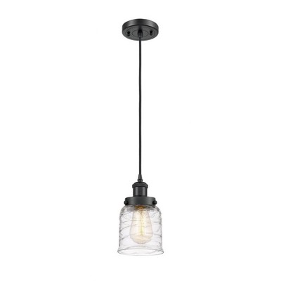 Bell - 1 Light Cord Hung Mini Pendant In Industrial Style-10 Inches Tall and 5 Inches Wide