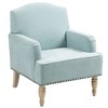 Okak Modern Accent Chair with Retro Wooden Legs, Small Fabric Club Chair, Comfy Upholstered Armchair Lounge Chair for Bedroom Living Room - 4 of 4