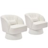 Modern 360° Swivel Barrel Accent Chair, Teddy Fabric Single Sofa Chair, Round Lounge Chair for Living Room, Bedroom, Balcony and Reading Nook - 2 of 4