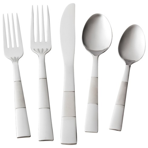 20pc Squared Straight Flatware Set Black - Room Essentials™