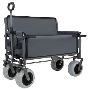 Grungis 3-in-1 Folding Wagon Cart,Shopping Cart with Bench Seat,Utility Cart for Camping,Shopping - 1 of 4