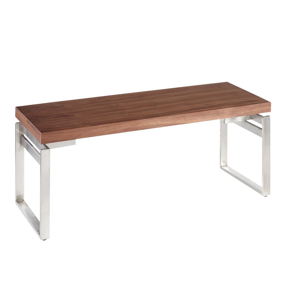 Drift Industrial Bench Stainless Steel Silver/Walnut - Lumisource was $659.99 now $461.99 (30.0% off)