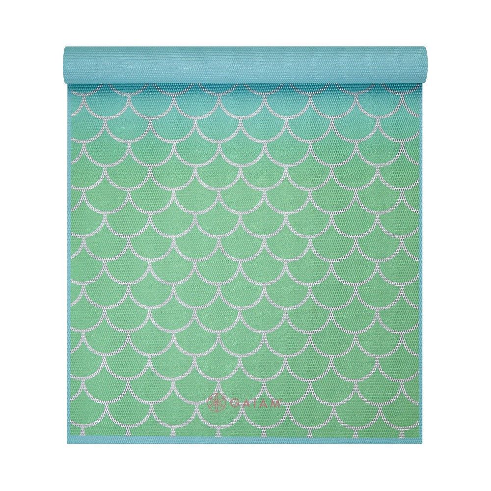 Gaiam Kids' Yoga Mat - Metallic Mermaid (3mm)