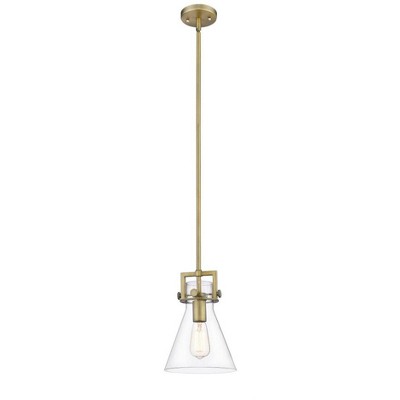 Newton Cone - 1 Light Stem Hung Pendant In Industrial Style-11.38 Inches Tall and 8 Inches Wide