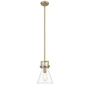 Newton Cone - 1 Light Stem Hung Pendant In Industrial Style-11.38 Inches Tall and 8 Inches Wide - 1 of 1
