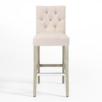 WestinTrends 29" Upholstered Linen Fabric Tufted Bar Stool Chair