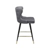 Meridian Furniture,Hendrix Grey Vegan Leather Counter/Bar Stool, Set of 2 - 3 of 4