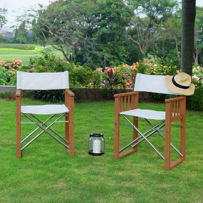 2pk Teak Westport Folding Director Chairs - Cambridge Casual