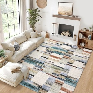 Machine Washable Rug Modern Rug Non Slip, Soft Non Shedding Indoor Carpet - 1 of 4
