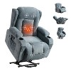 AndMakers 35.43 in. W Blue Fabric Massage Recliner with Remote Control, Tufted and Storage - 2 of 4