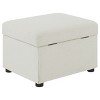 Airsurfer 20-inch Beige Ottoman Contemporary Storage Ottoman Space-Saving Furniture for Living Room Organization - 4 of 4